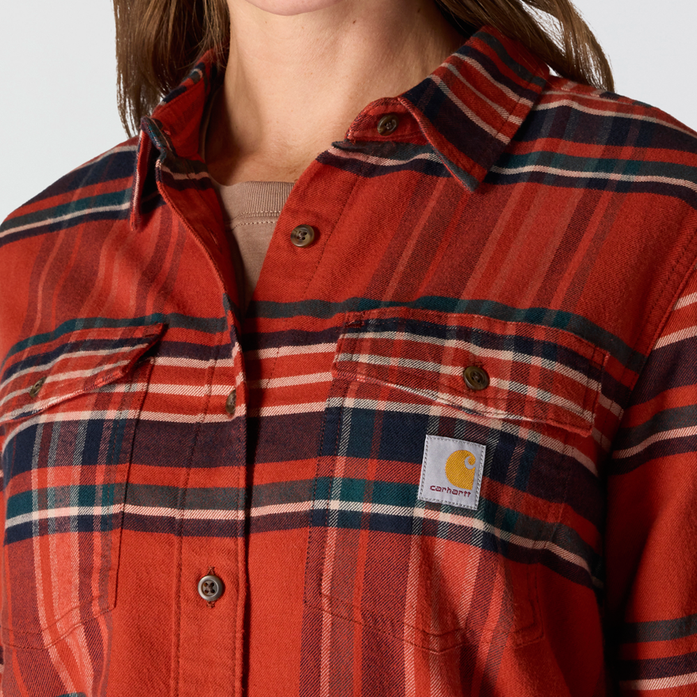 Carhartt Women’s TENCEL™ Fibre Series Relaxed Fit Long-Sleeve Flannel Shirt – 107135