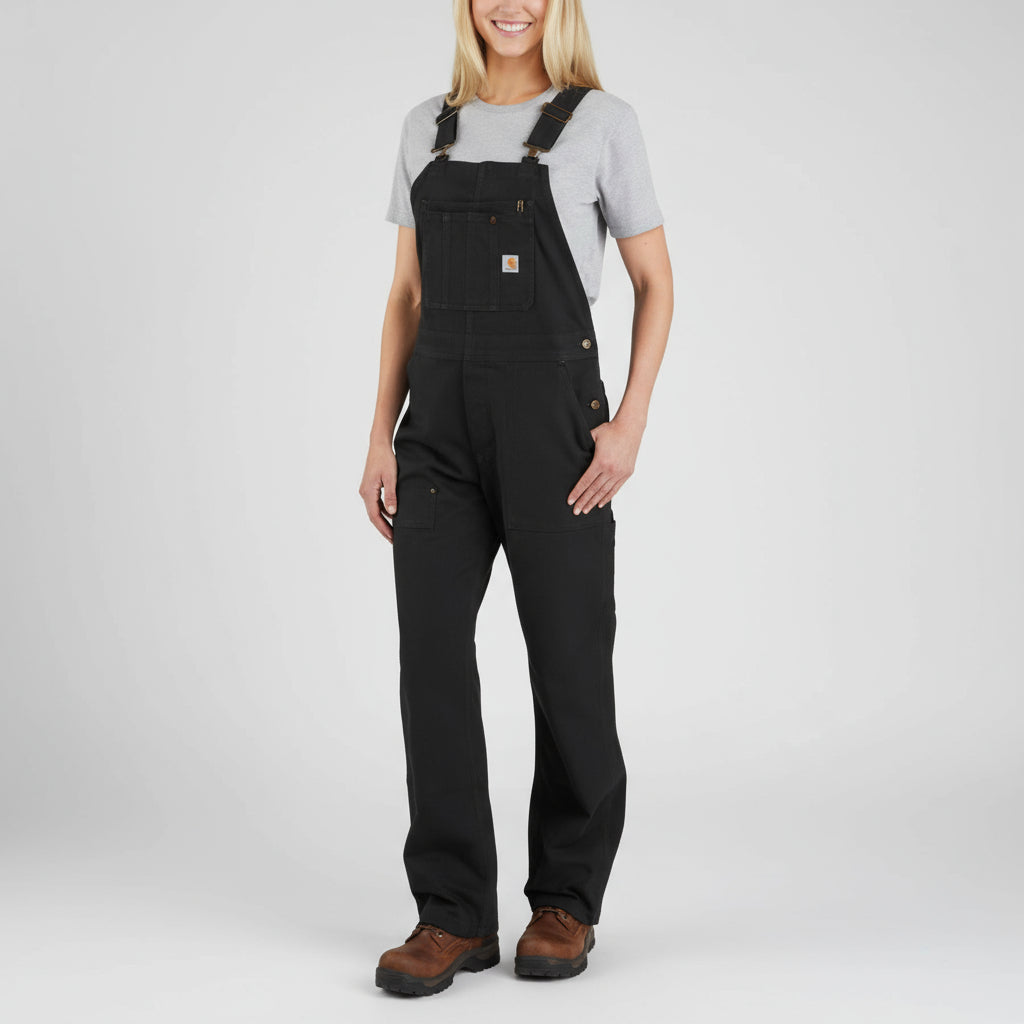 Carhartt Women's Double Front Bib Overall - BLACK – Tide and Timber