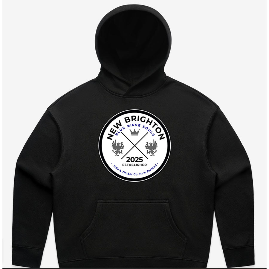 Women's custom relax hoodie - New Brighton Coin - BLACK