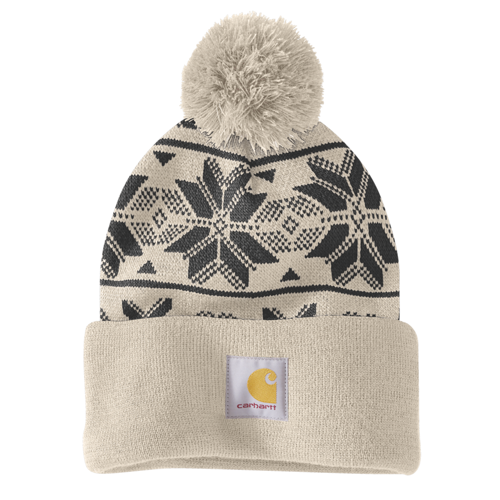 Carhartt Knit Pom Jacquard Beanie – Oat