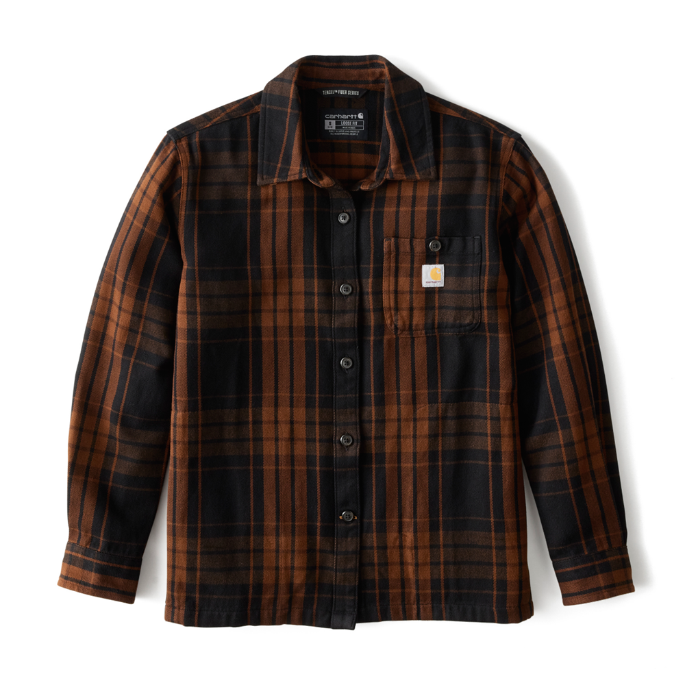 Carhartt Women's Loose Fit Twill Plaid Shirt – 107136 - Black/Brown
