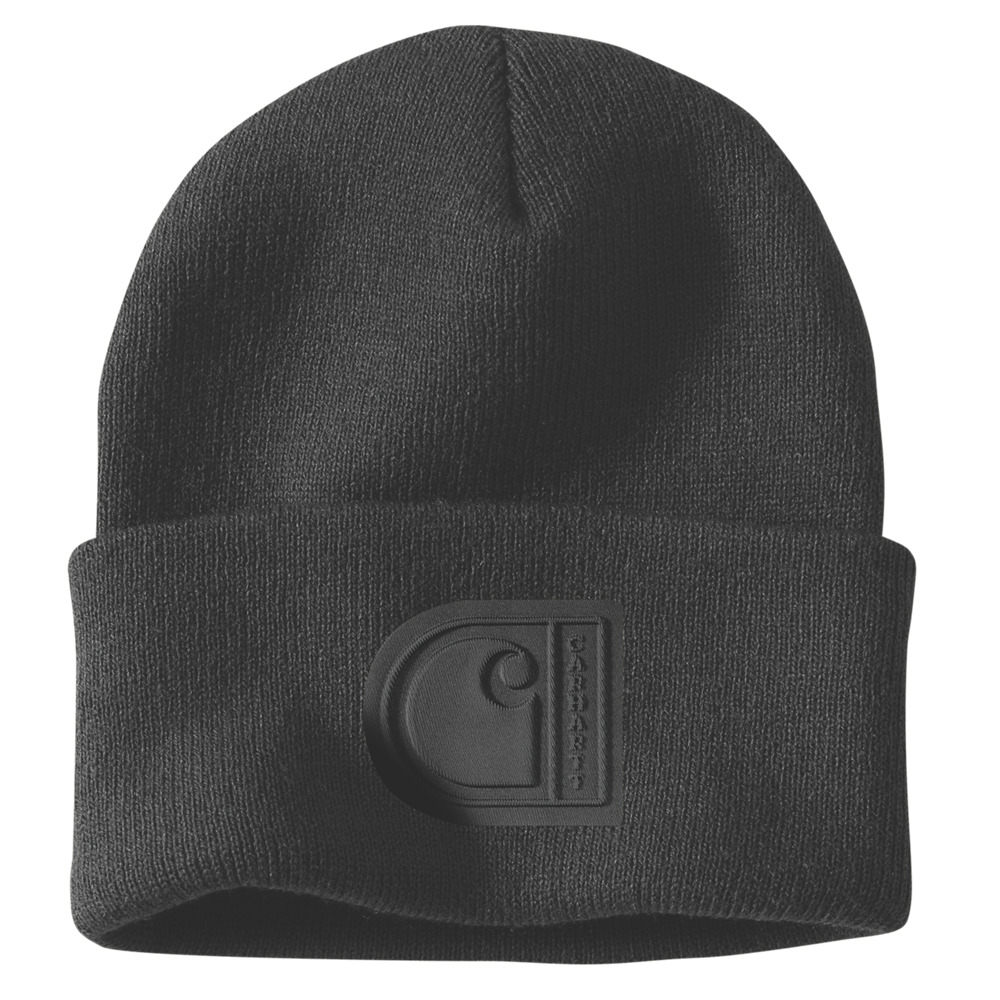 Carhartt Knit Cuffed C Patch Beanie – Black