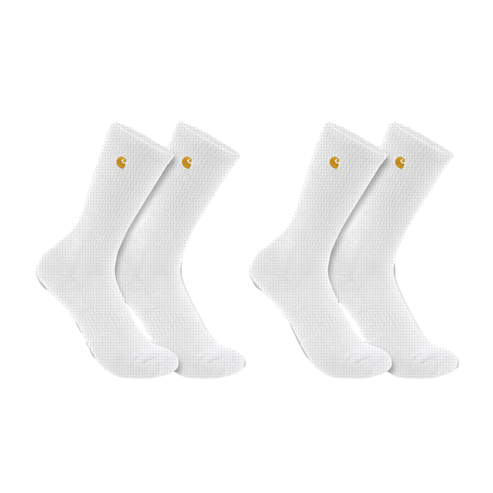 Carhartt FORCE™ SC2252 Midweight Crew Sock 2 Pack - White - Men's