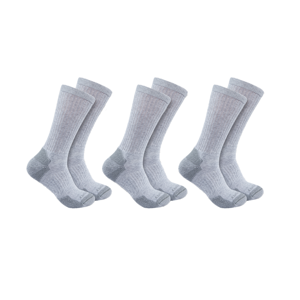 Carhartt Midweight Cotton Blend Crew Sock 3 Pack Gray - Men's – SC6203