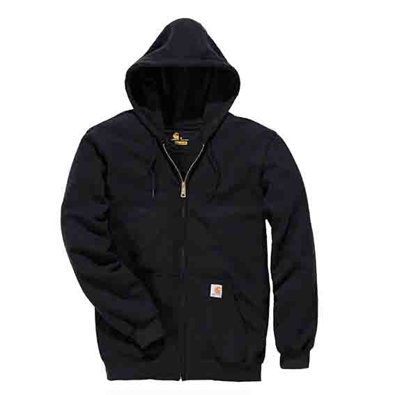 Carhartt MIDWEIGHT ZIP FRONT Hooded Sweatshirt - BLACK