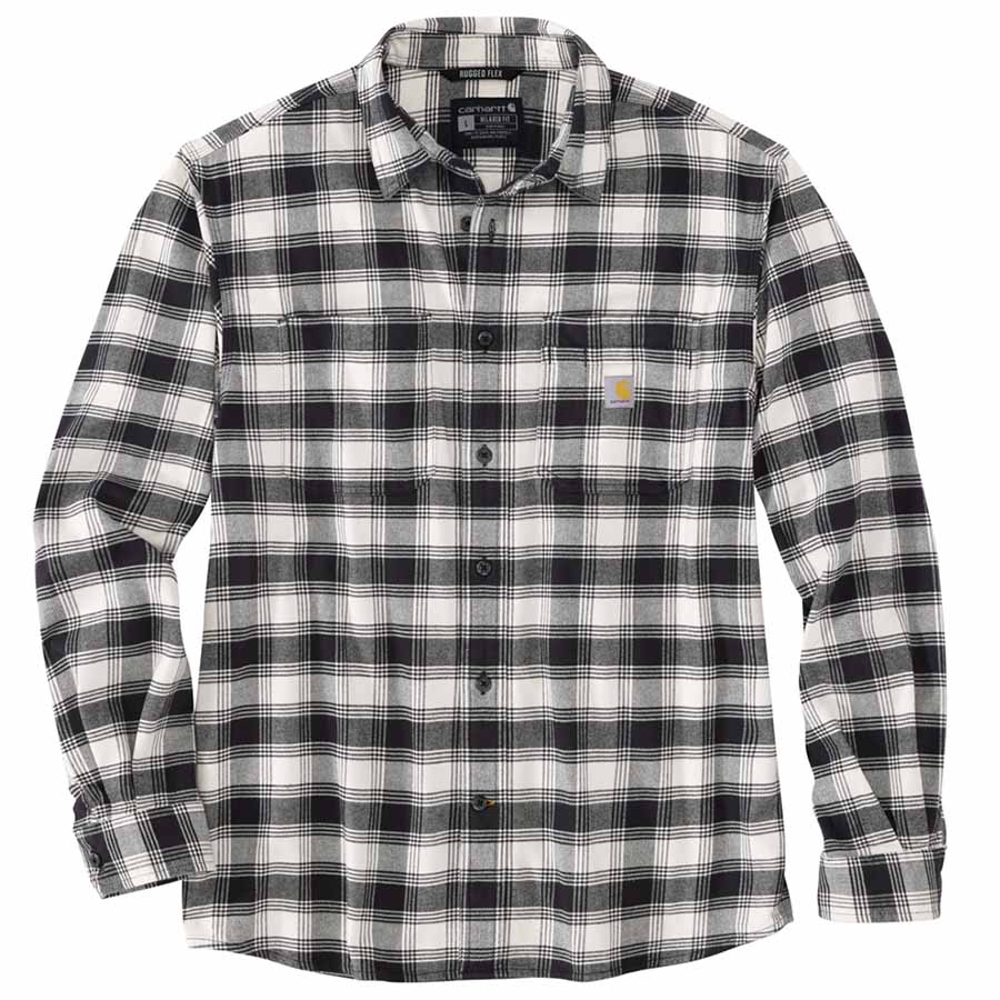 Carhartt Relaxed Fit Stretch Flannel Shirt Midweight - MALT Checkered