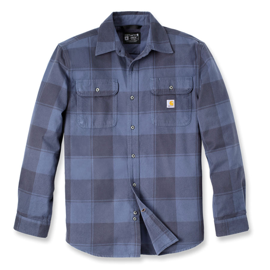 Carhartt Heavyweight Loose Fit Flannel Shirt - NAVY checkered
