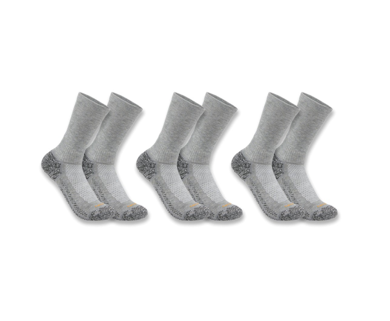 Carhartt FORCE™ Midweight Crew Socks – 3 Pack (SC4223M) - Gray/Gray - Men's