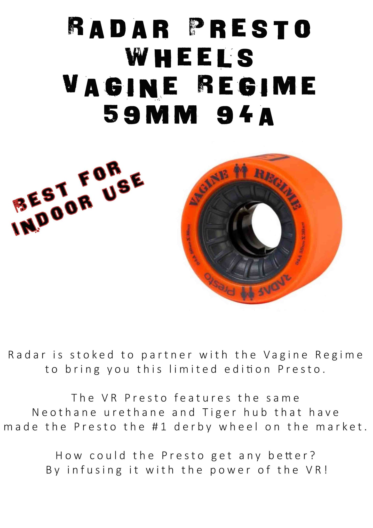 Radar Presto Wheels – Vagime Regine Edition - ORANGE - X4
