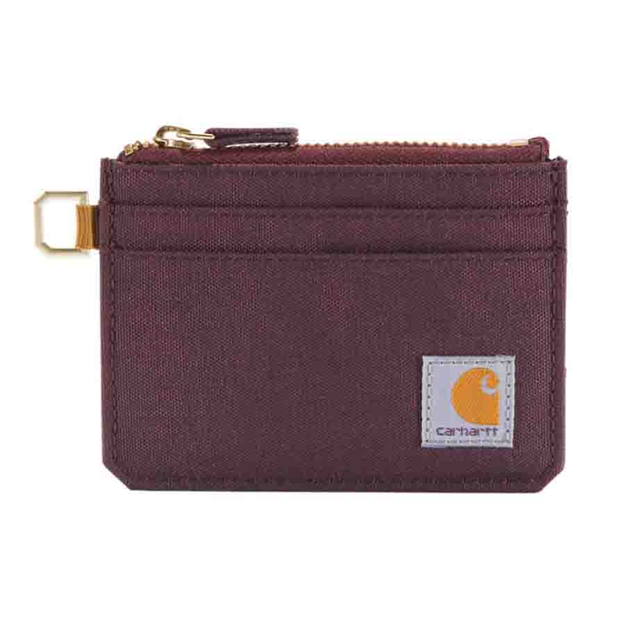 Carhartt NYLON DUCK Zippered Card Keeper Wallet - DEEP WINE