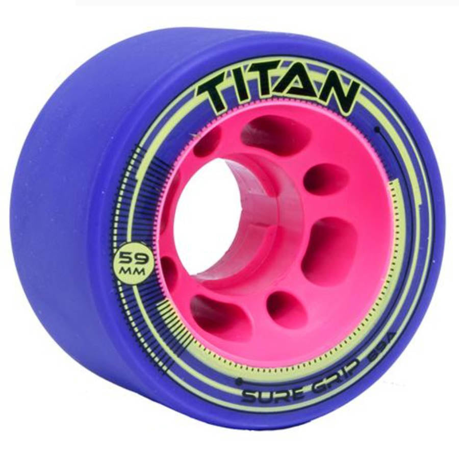 Sure-Grip Titan Wheels - 62MM - PURPLE - X4