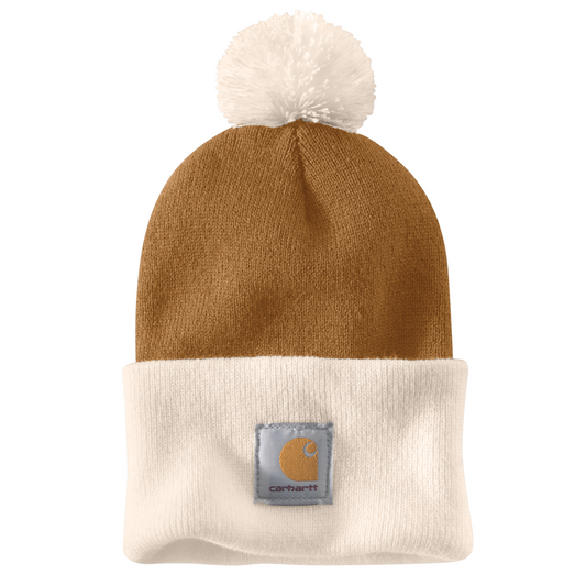 Carhartt Knit Pom Cuffed Beanie – Brown