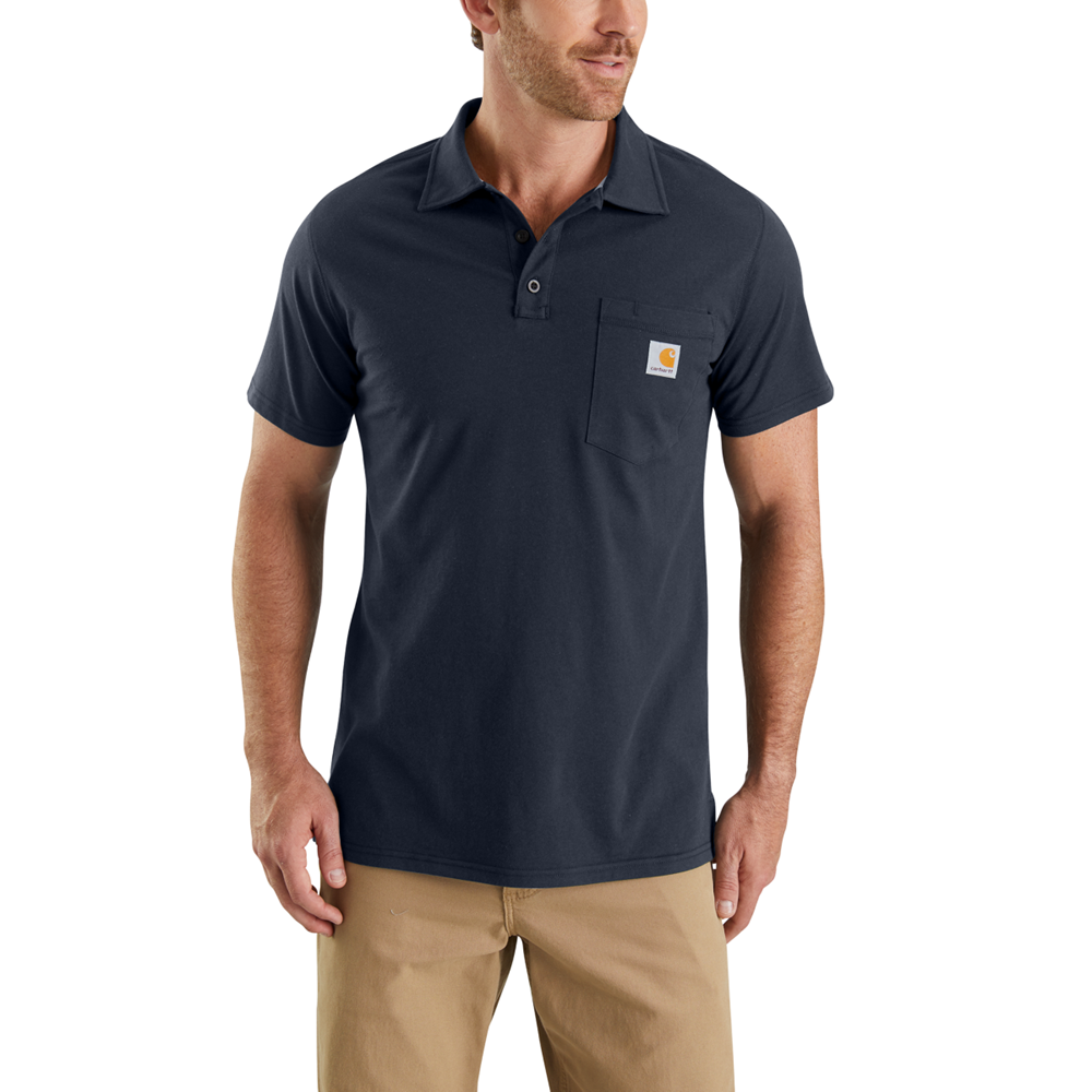 Carhartt Loose Fit Midweight Pocket Polo - Navy