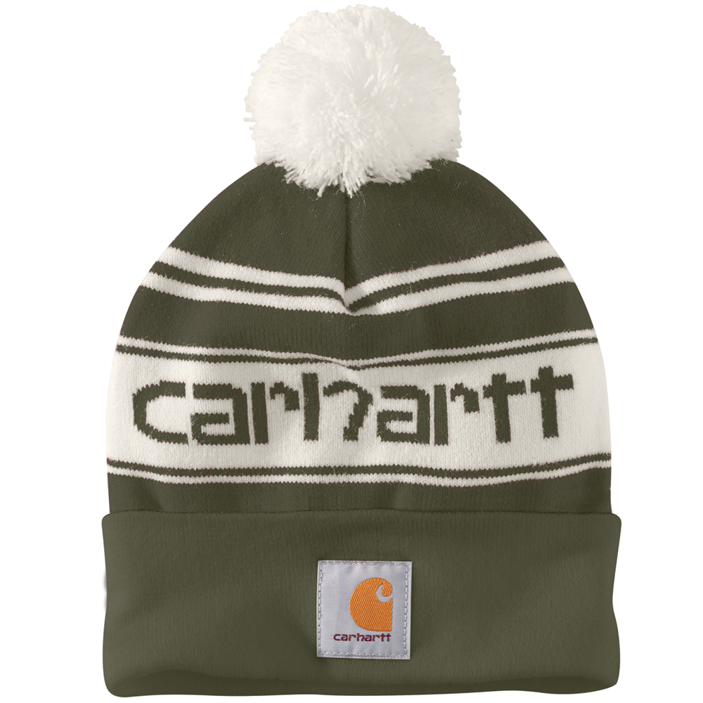 Carhartt Knit Pom-Pom Cuffed Beanie - Green