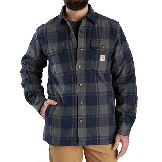 Carhartt RELAXED FIT HEAVYWEIGHT FLANNEL SHERPA LINED Shirtjac - BLUE