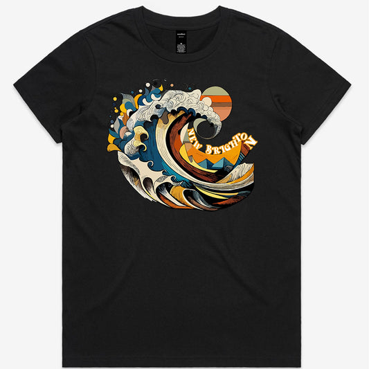 Women's custom tee - New Brighton Wave 1 - BLACK