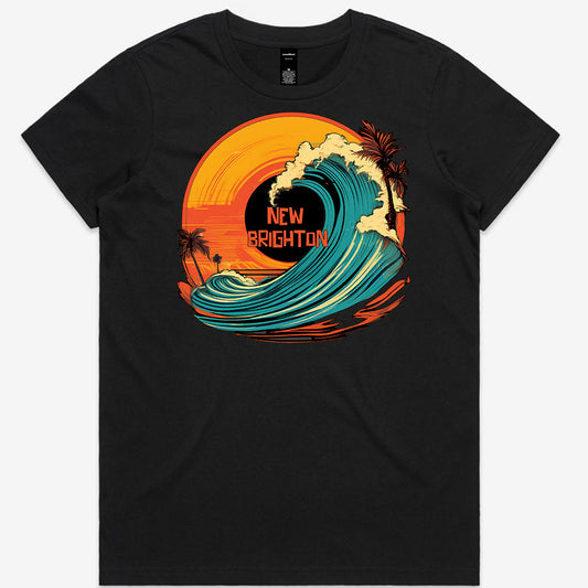 Women's custom tee - New Brighton Wave 2 - BLACK