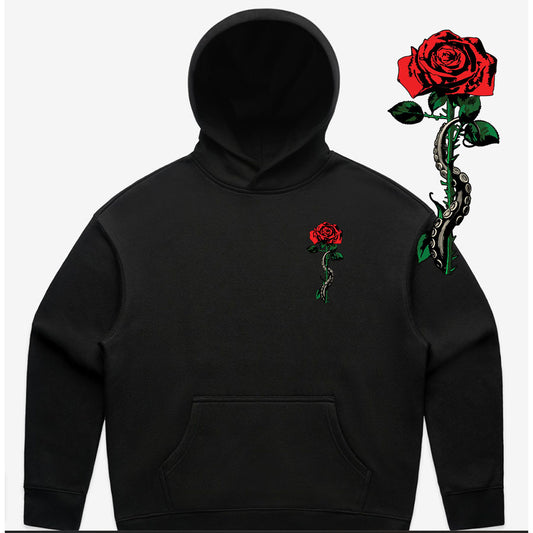 Women's custom relax hoodie - New Brighton Rose - BLACK