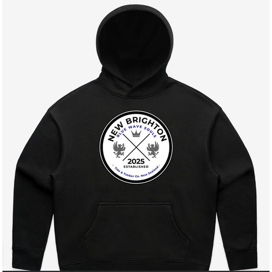 Women's custom relax hoodie - New Brighton Coin - BLACK