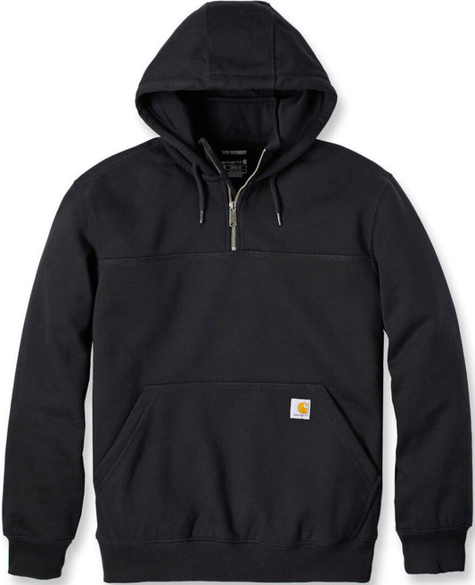 Carhartt PAXTON 1/4 zip hooded sweatshirt - BLACK