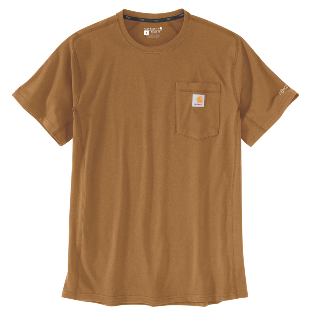 Carhartt FORCE® Relaxed Fit Midweight Short Sleeve Pocket T-Shirt 106652 - Brown