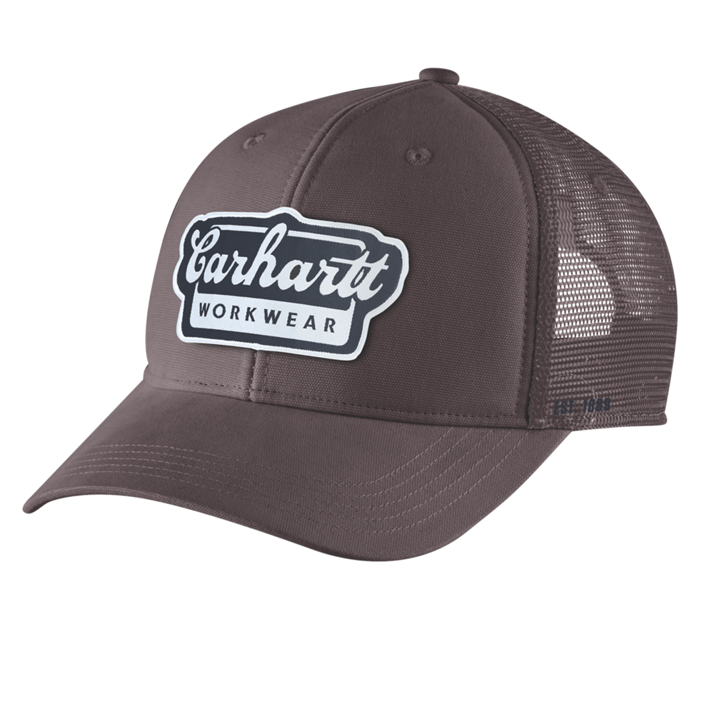 Carhartt Rugged Flex Twill Mesh Back Script Patch Cap - DARK SEPIA