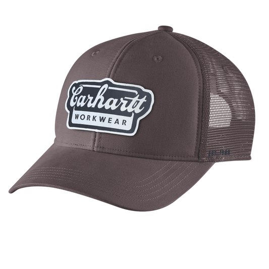 Carhartt Rugged Flex Twill Mesh Back Script Patch Cap - DARK SEPIA