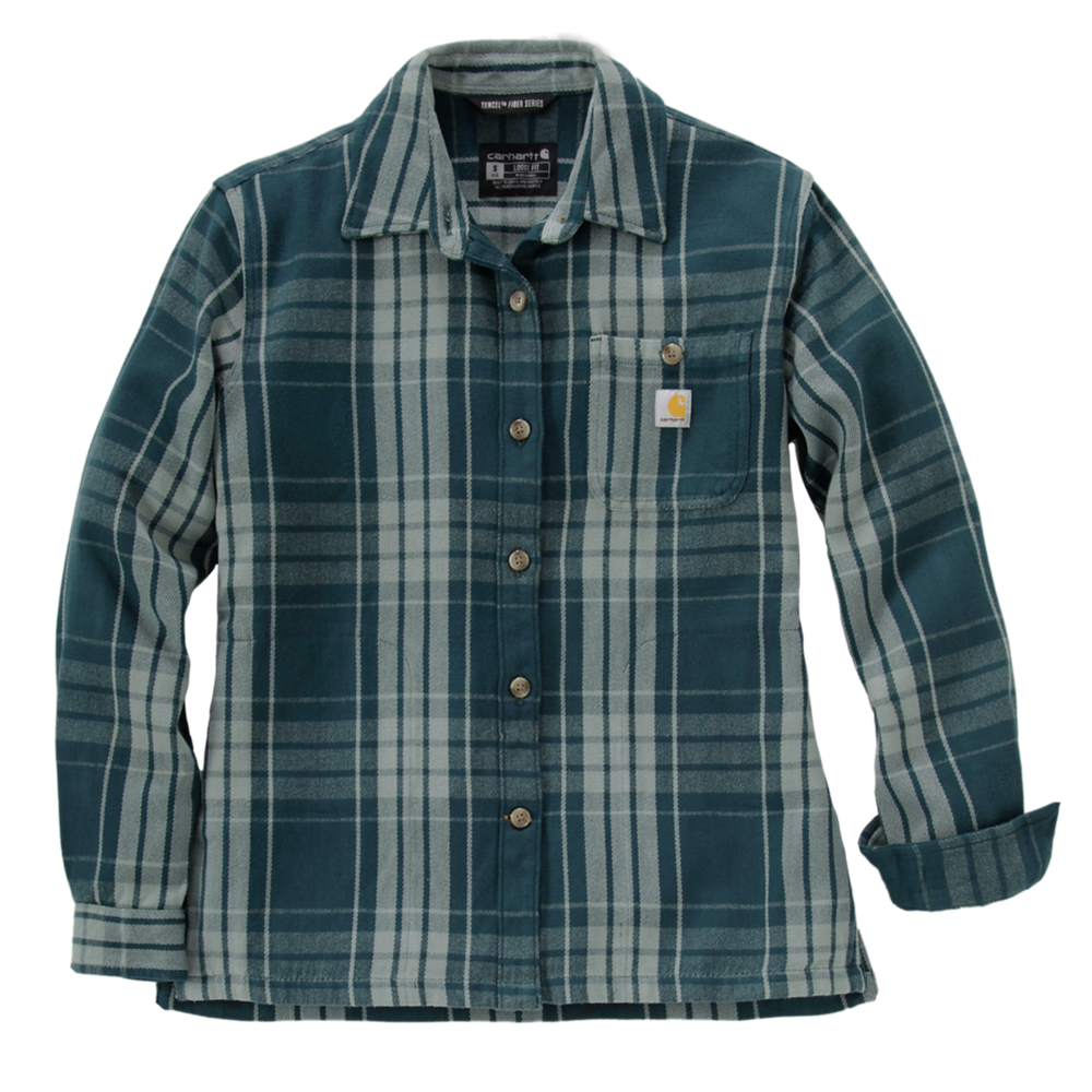 Carhartt Women's Loose Fit Twill Plaid Shirt – 107136 - GREEN