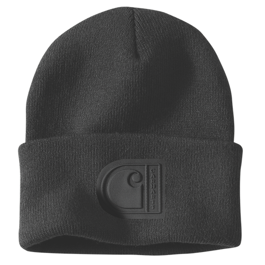 Carhartt Knit Cuffed C Patch Beanie – Black