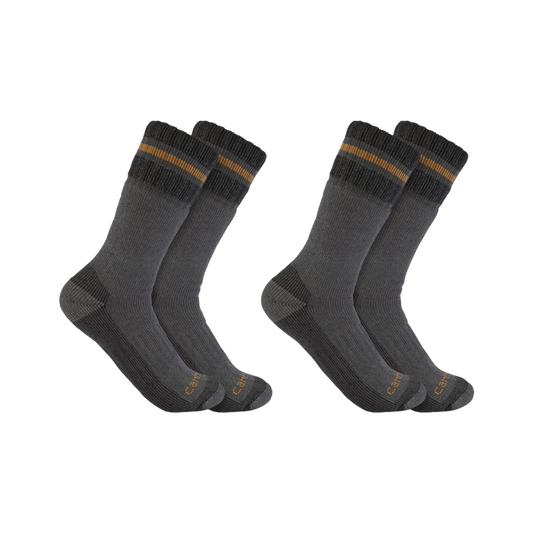 Carhartt Heavyweight Synthetic Wool Blend Boot Sock 2 Pack - Gray - SB7742 - Men's