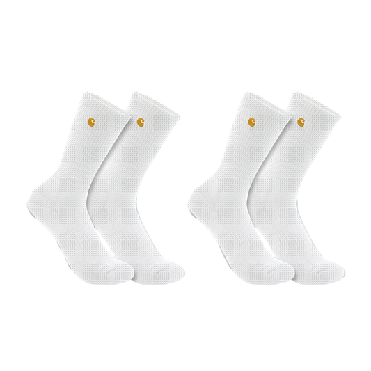 Carhartt FORCE™ SC2252 Midweight Crew Sock 2 Pack - White - Men's