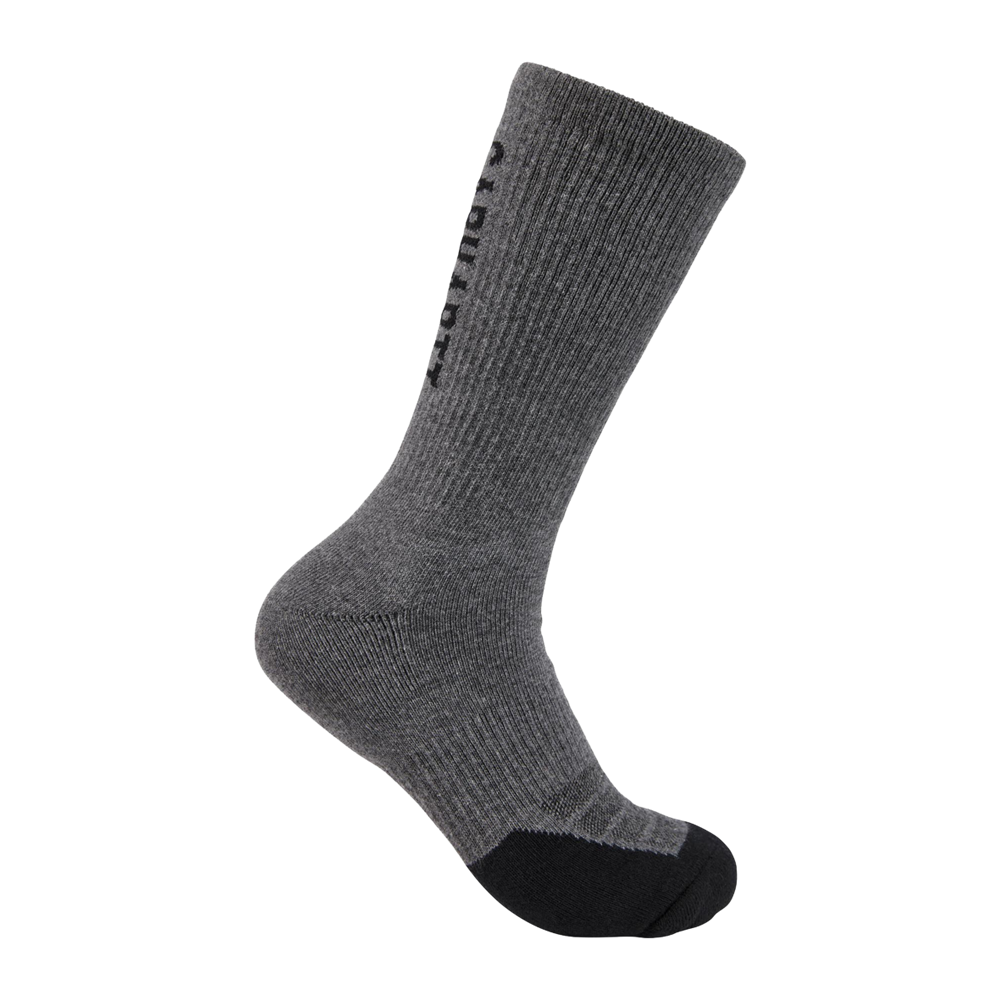 Carhartt FORCE® Midweight Logo Crew Socks – 3 Pack (SC9913M) - Gray - Men's