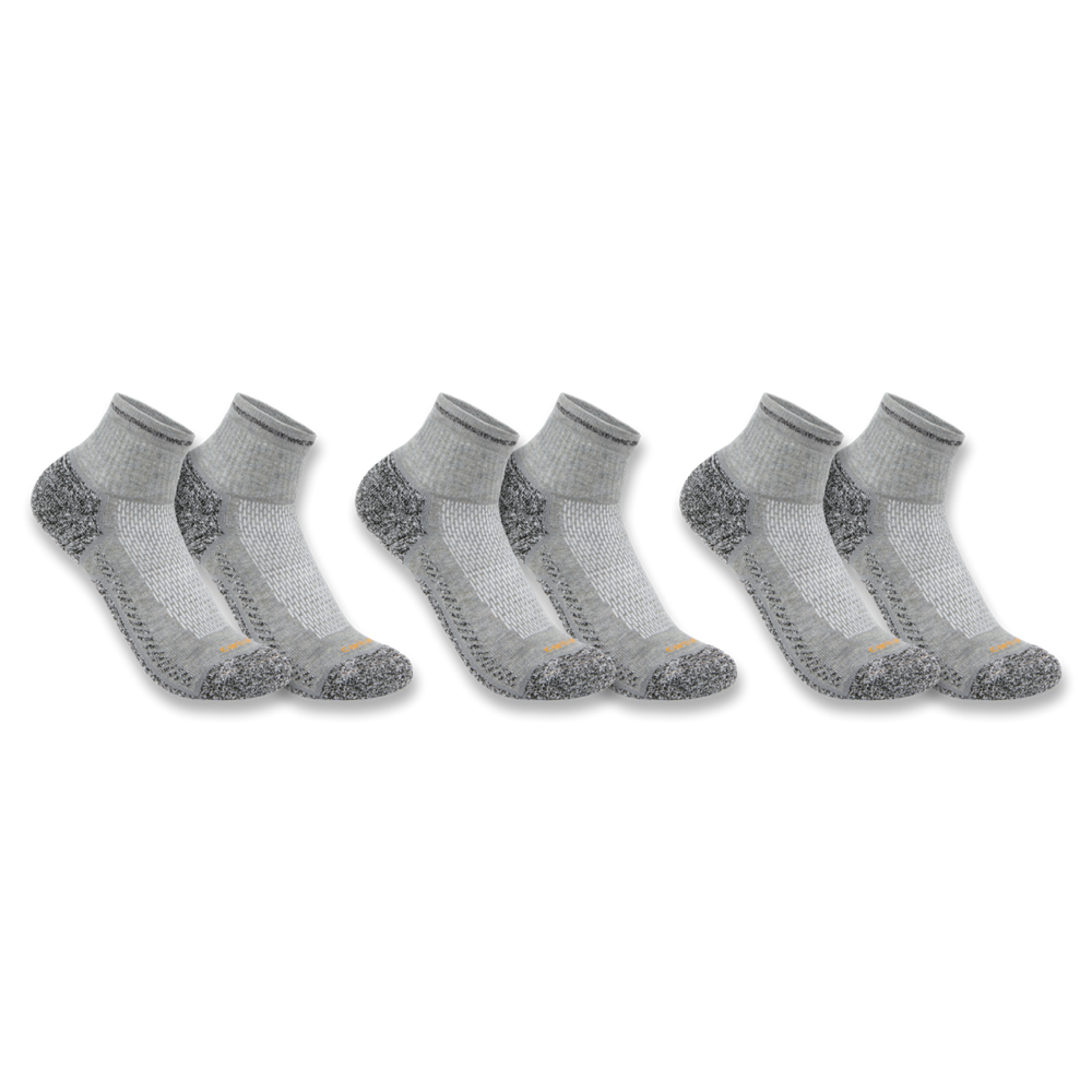 Carhartt FORCE Midweight Quarter Sock 3 Pack – SQ5283M -Gray - Men's