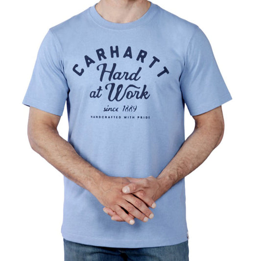 Carhartt Men’s Short-Sleeve Graphic T-Shirt – Hard at Work - SKYSTONE BLUE