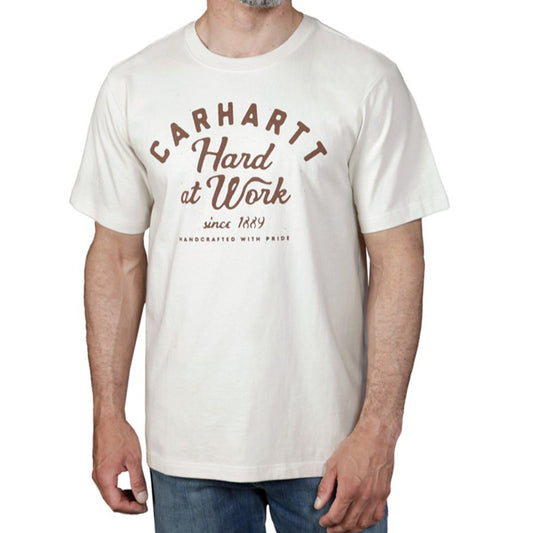 Carhartt Men’s Short-Sleeve Graphic T-Shirt – Hard at Work - MALT WHITE