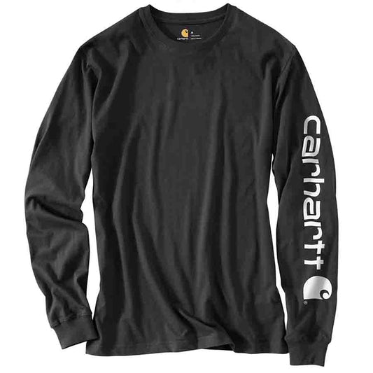 Carhartt RELAXED FIT LONG SLEEVE LOGO T-Shirt - BLACK