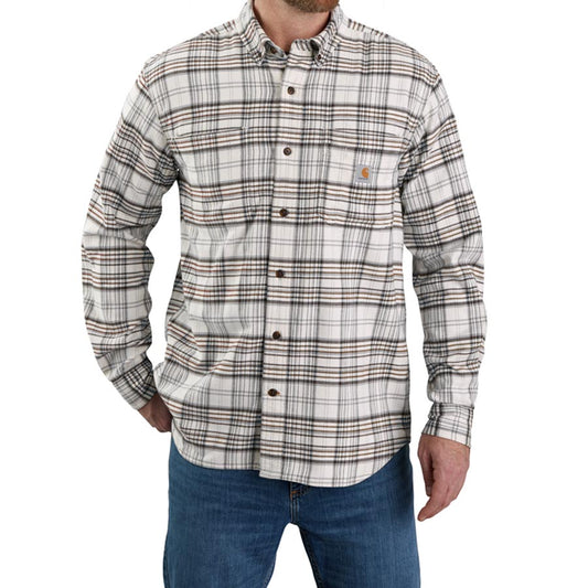Carhartt Relaxed Fit Stretch Plaid Flannel Shirt Midweight- MALT