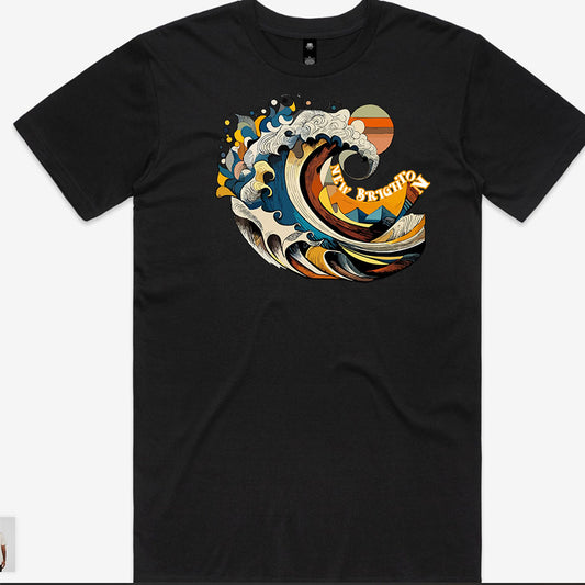 Men's custom tee - New Brighton Wave 1 - BLACK