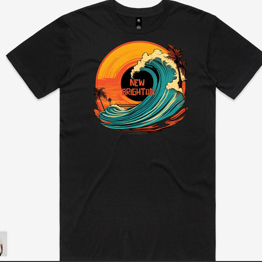 Men's custom tee - New Brighton Wave 2 - BLACK