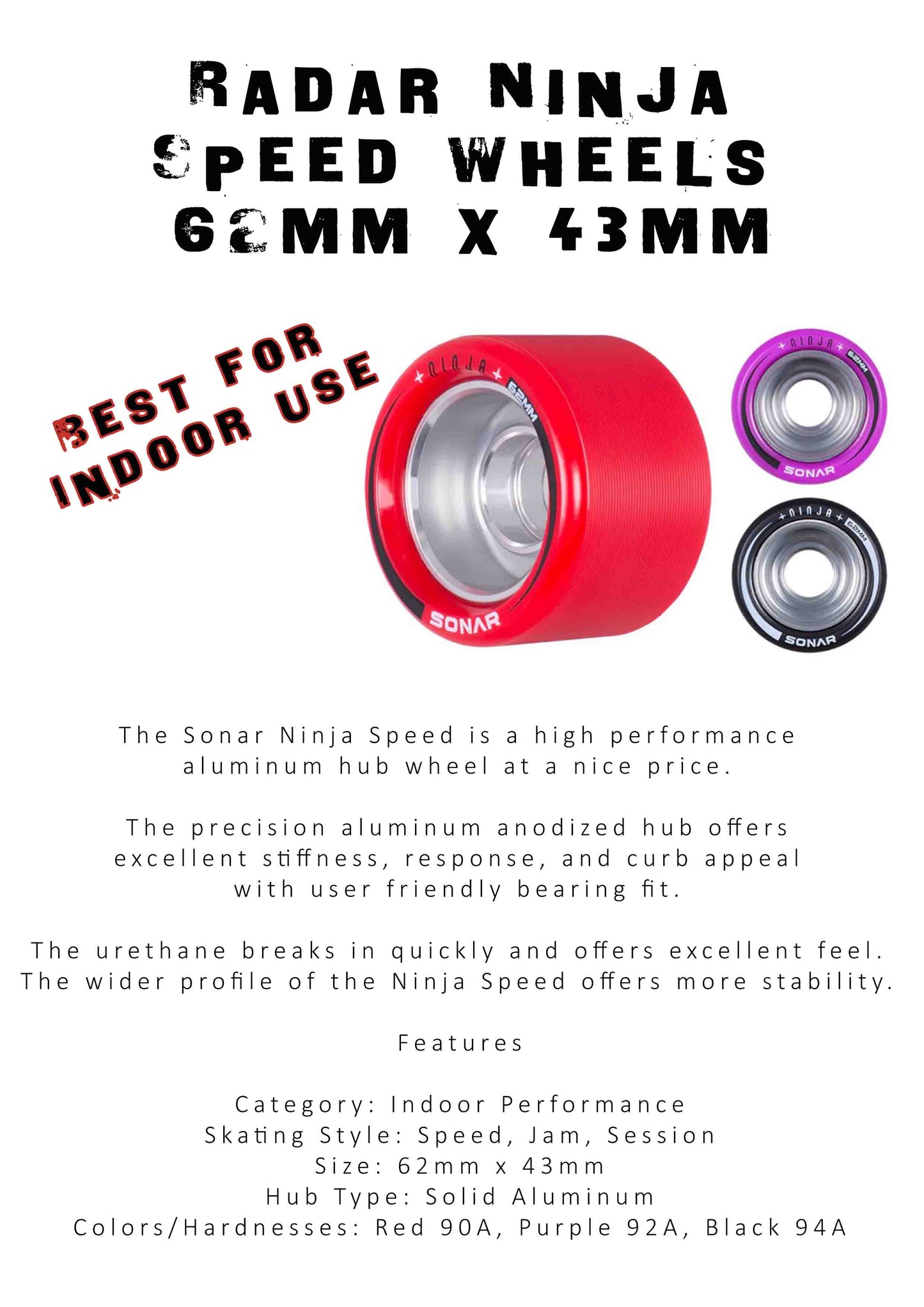 Radar Ninja Speed Wheels – RED - X4