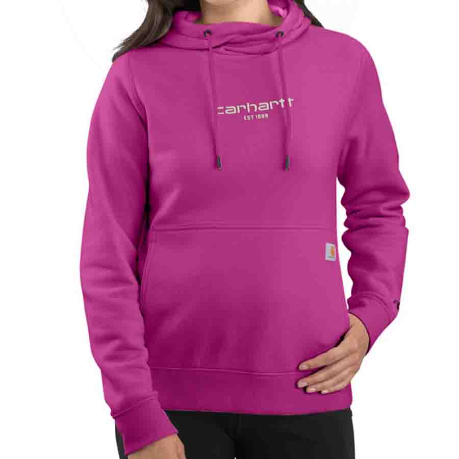 Carhartt WOMENS FORCE® Relaxed fit Lightweight Graphic Hooded Sweatshirt - MAGENTA