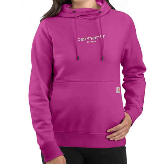Carhartt WOMENS FORCE® Relaxed fit Lightweight Graphic Hooded Sweatshirt - MAGENTA