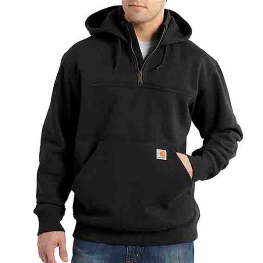 Carhartt PAXTON 1/4 zip hooded sweatshirt - BLACK