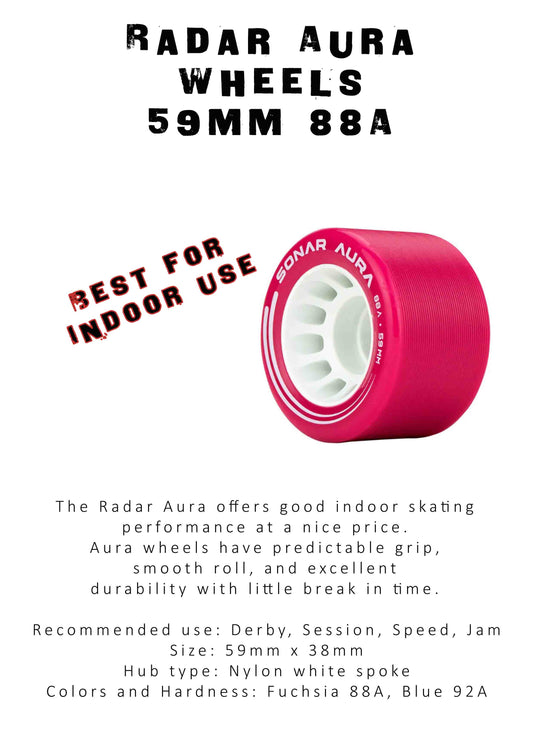 Radar Aura Wheels – 59mm 88A - RED - X4