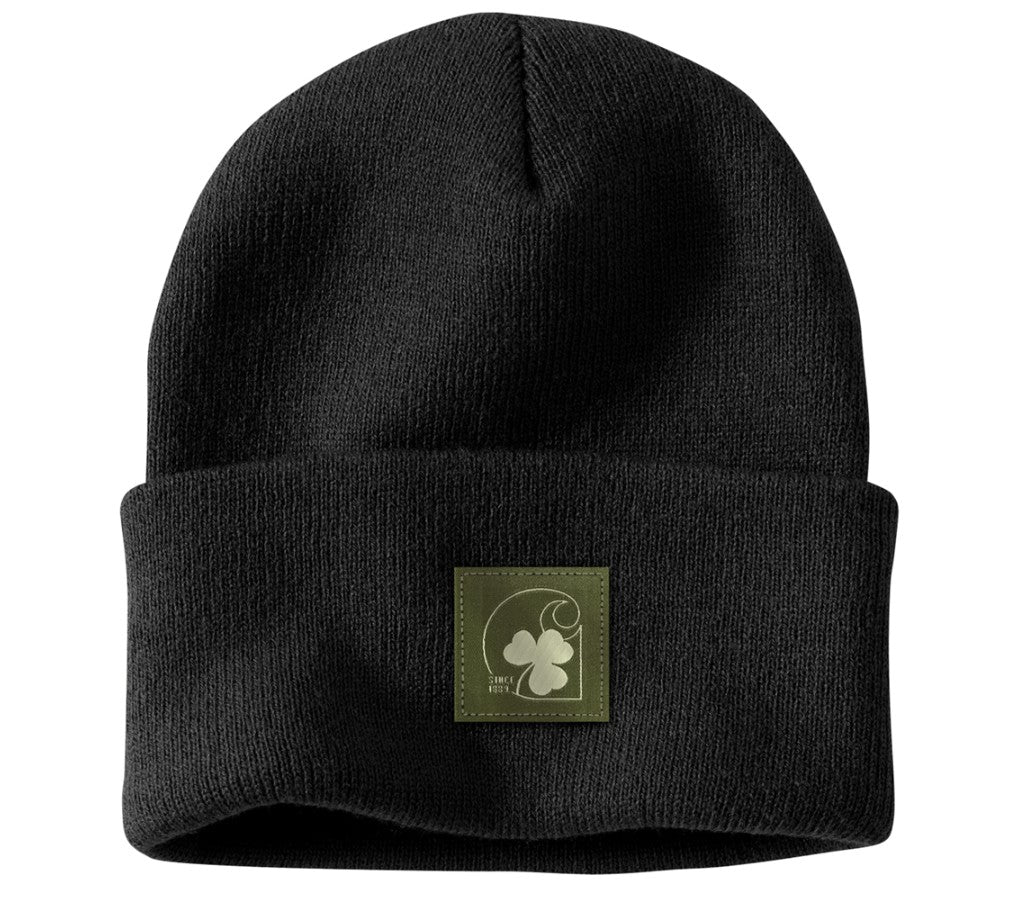 Carhartt SHAMROCK Knit Patch Beanie - BLACK
