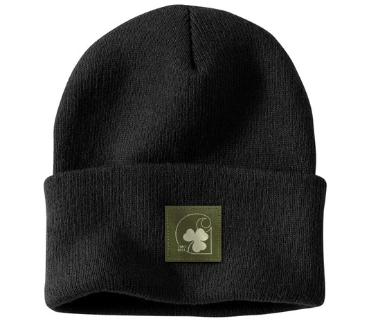Carhartt SHAMROCK Knit Patch Beanie - BLACK