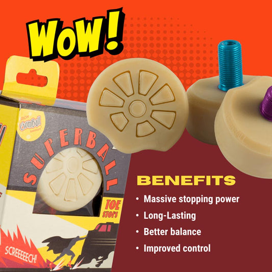 Gumball Toe Stops (Pair of 2) SUPERBALL - Natural - Short Stem