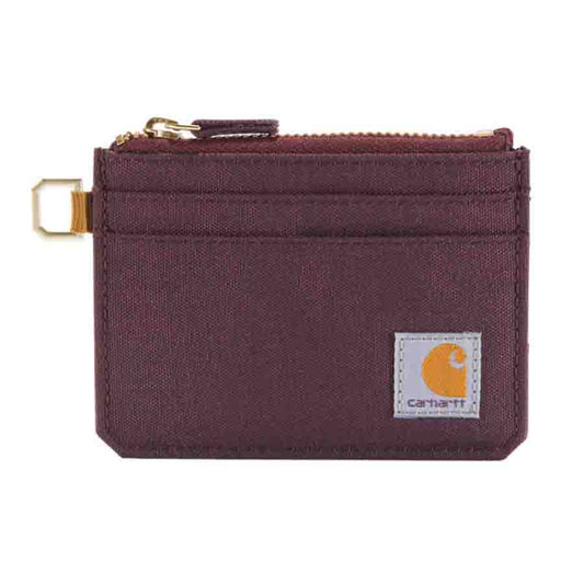 Carhartt NYLON DUCK Zippered Card Keeper Wallet - DEEP WINE