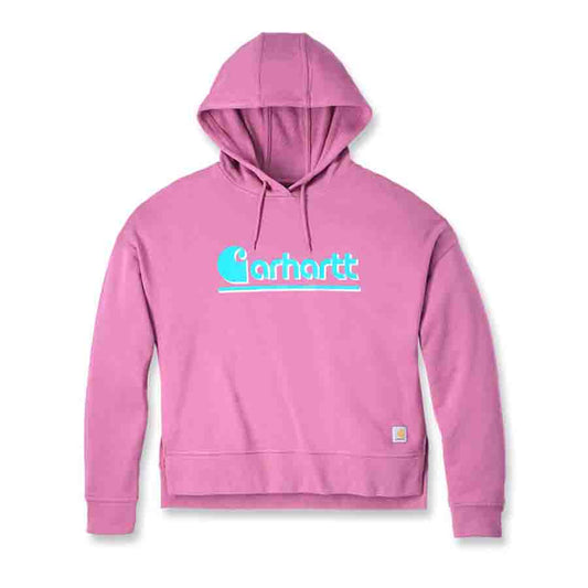 Carhartt Women's Tencel® Loose Graphic Hooded Sweatshirt - WOODROSE PINK