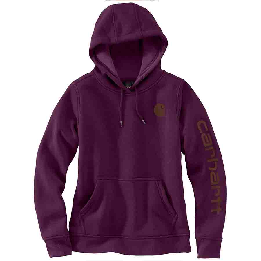 Carhartt Women's CLARKSBURG GRAPHIC Hooded Sweatshirt - EGGPLANT PURPLE